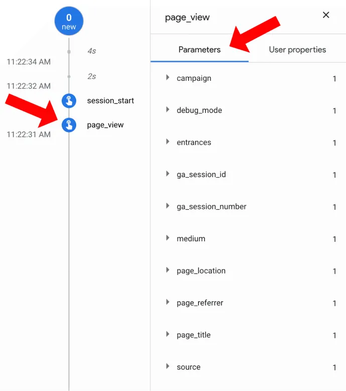 Analytics parameter