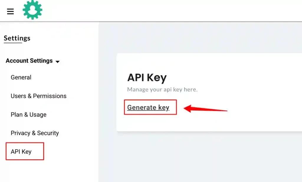 Settings → API Key section in CustomerLabs