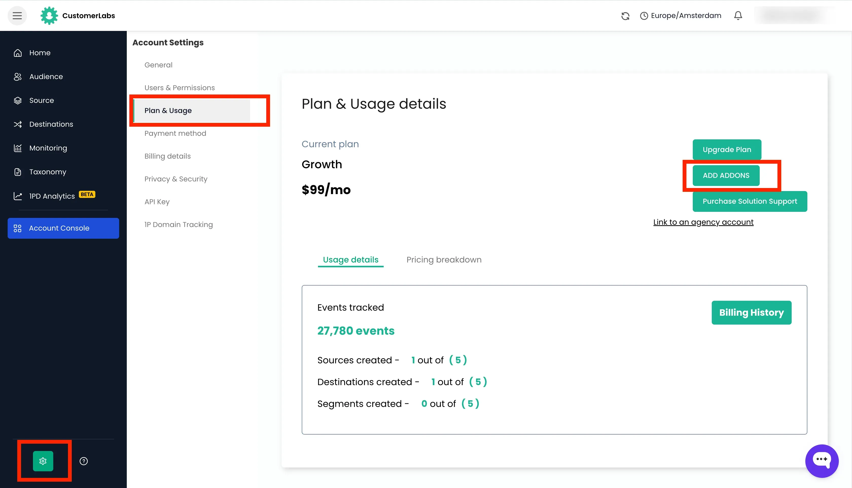 First-party domain tracking add-on in CustomerLabs