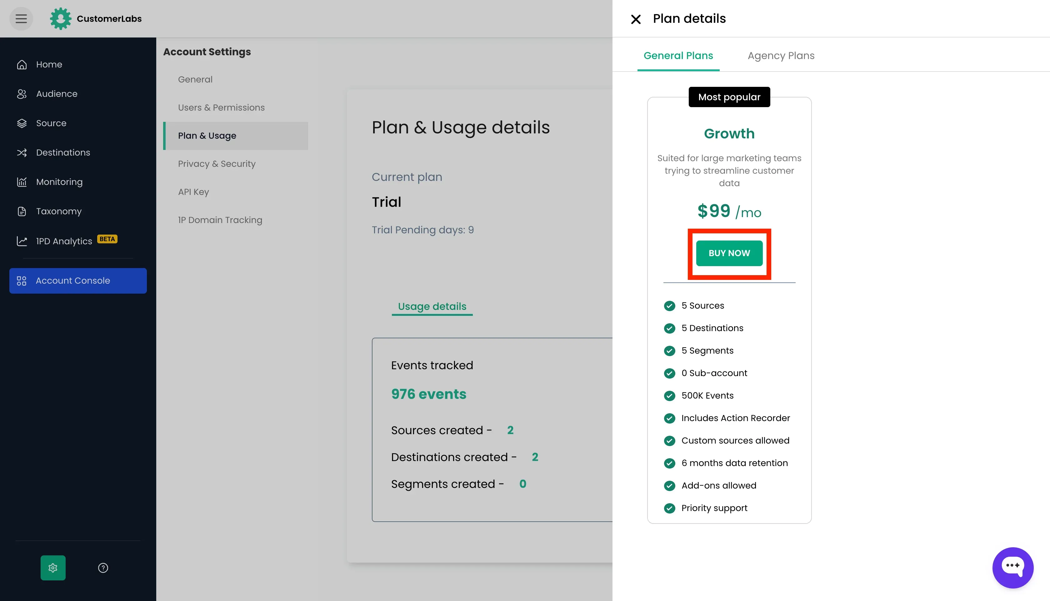 Subscribing to 1p domain tracking