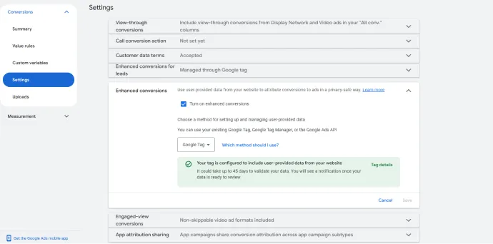 Enhanced conversions in Google ads