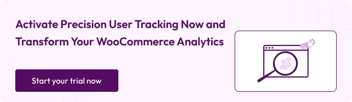 This image shows the activate precision user tracking Now and transform your Woocommerce Anlytics