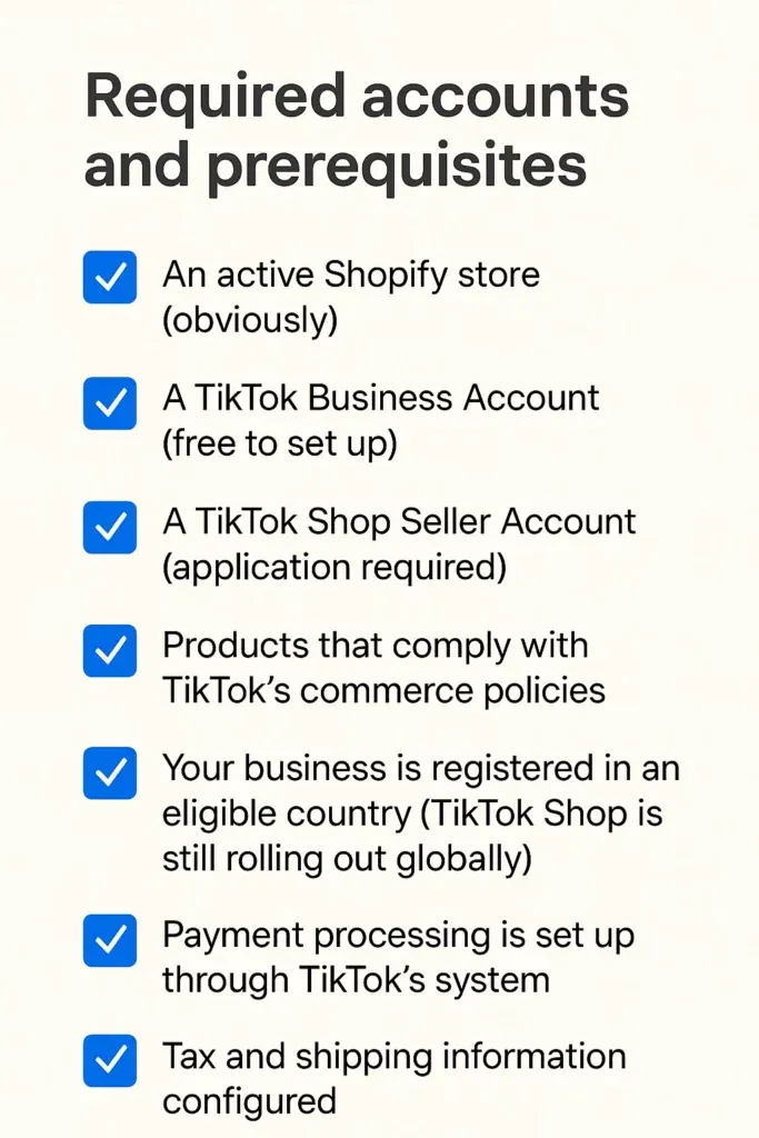 illustration explains the required accounts and prerequisites in pointers with a blue ticket that denotes every points