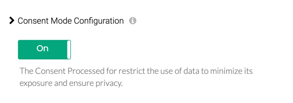 This image shows the consent mode configuration