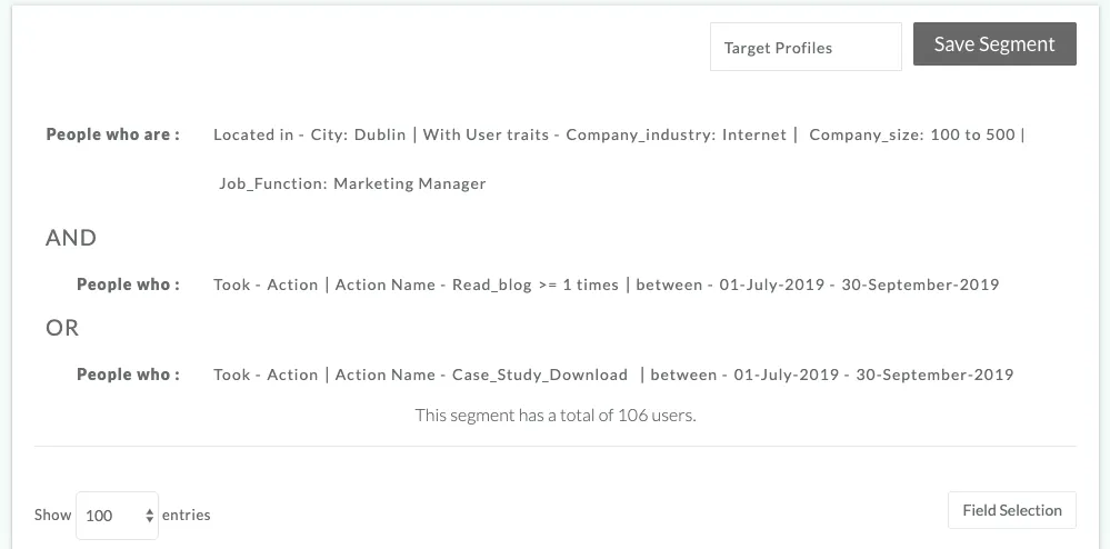 CustomerLabs_CDP_segmentation_screen