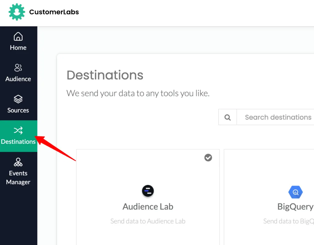 Explains to click the destination