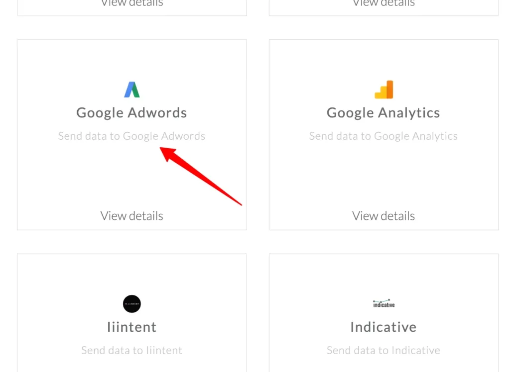 This image shows to click google adwords to click