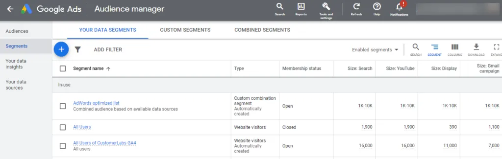 Google ads audience manager