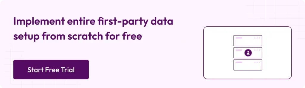 implement entire first party data setup from scratch for free - start a free trial today