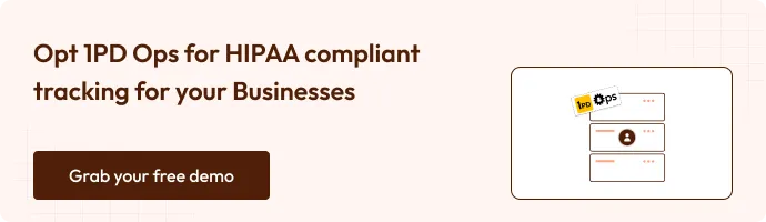 “Banner promoting CustomerLabs 1PD Ops for HIPAA-compliant tracking solutions with a demo call-to-action button.