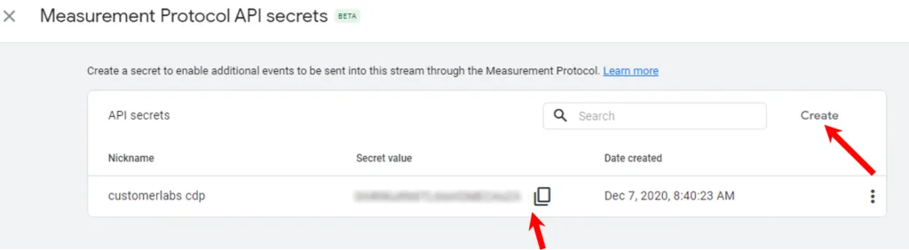 Measurement Protocol API Secrets in GA4