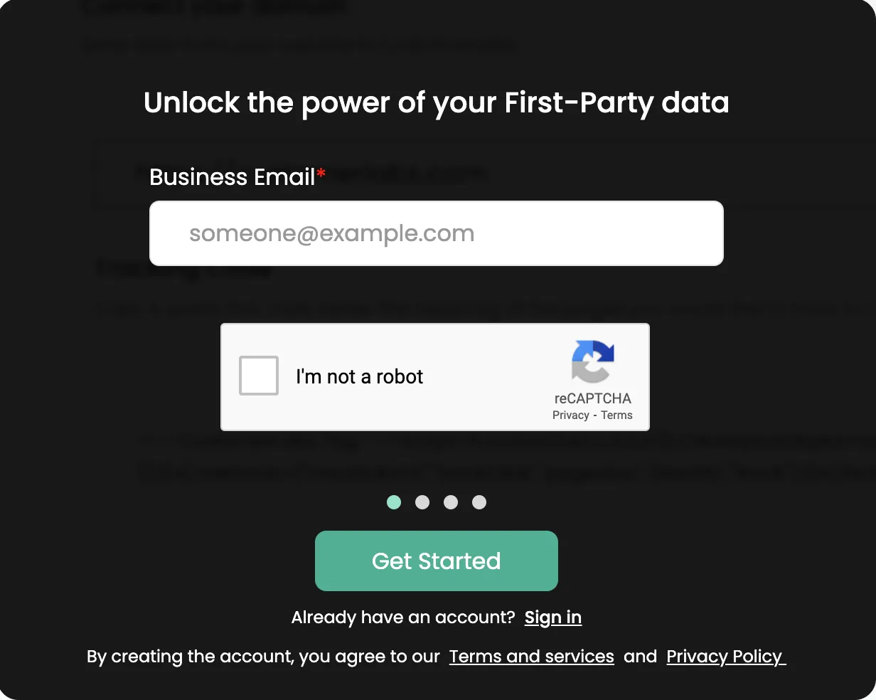 customerlabs signup form to create an account 1