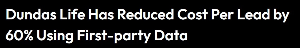 Dundas Life has reducedcost per lead by 60% using first-party data