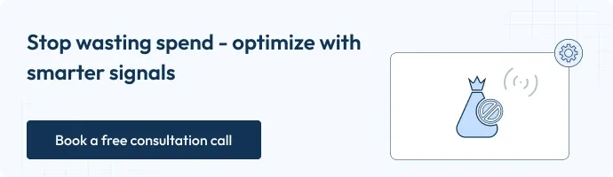 the banner says stop wasting ad spend - optimize with smarter signals