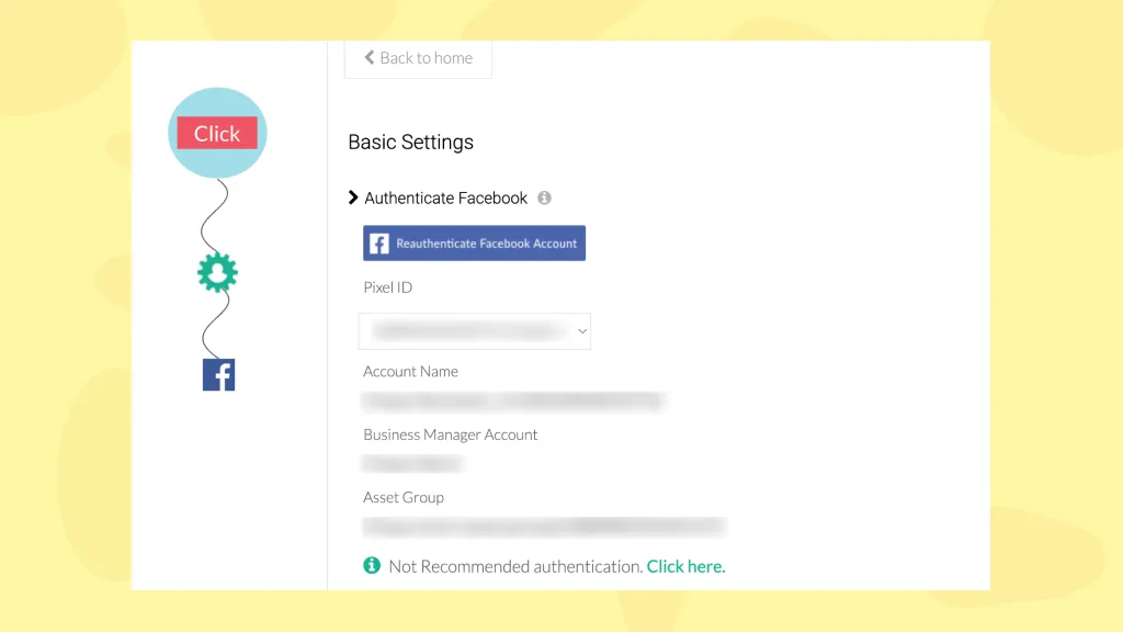 Screen of configuration setting for facebook integration inside customerlabs