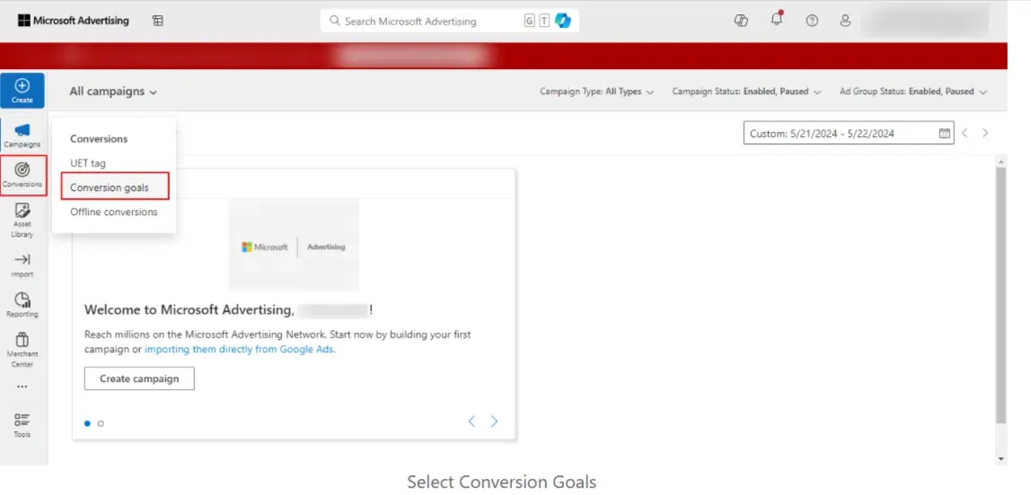 This is the official Microsoft Advertising dashboard
