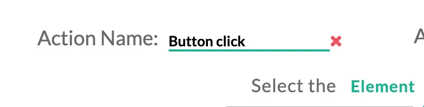Entering Button click as the custom action name