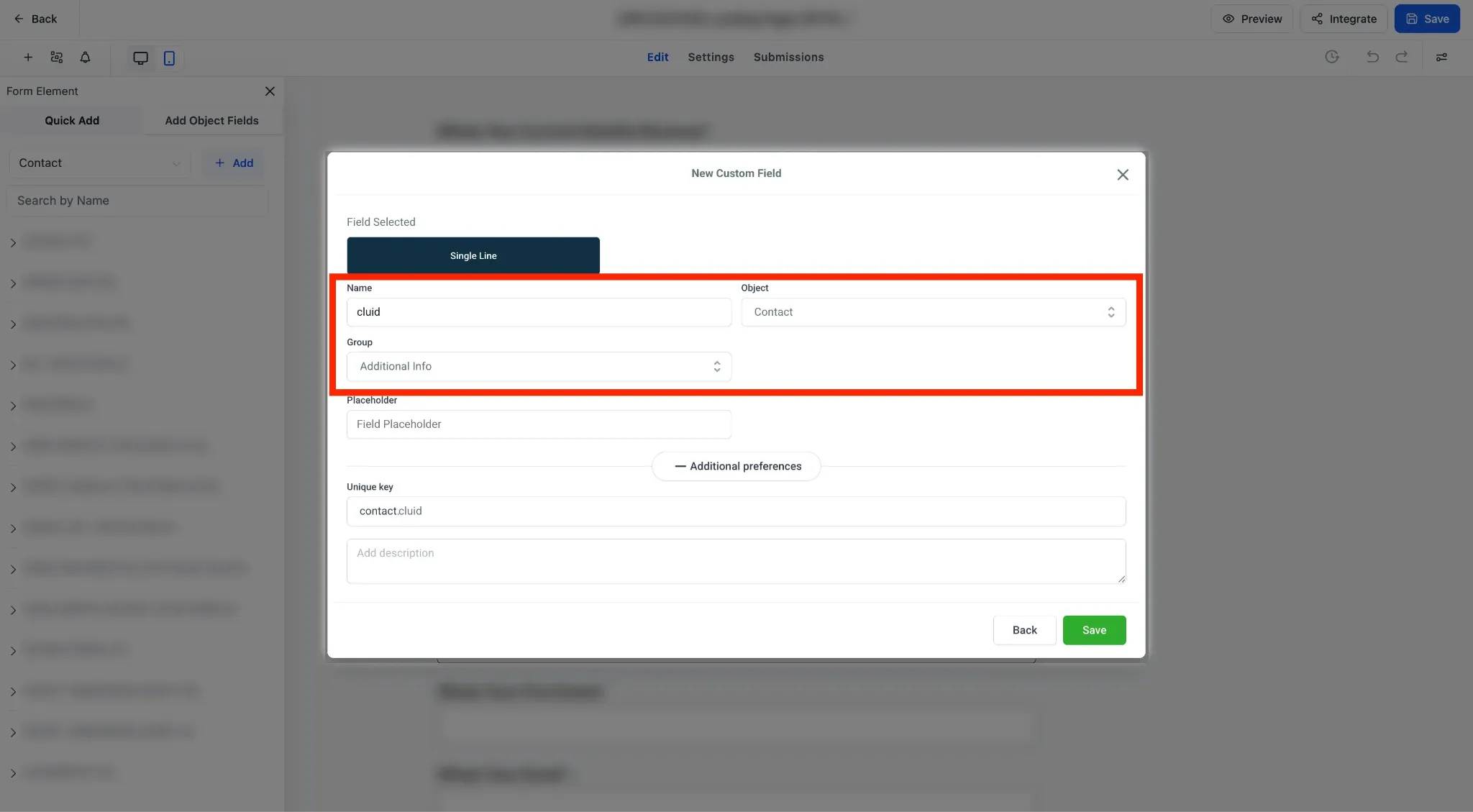 Configuring the cluid parameter inside CustomerLabs
