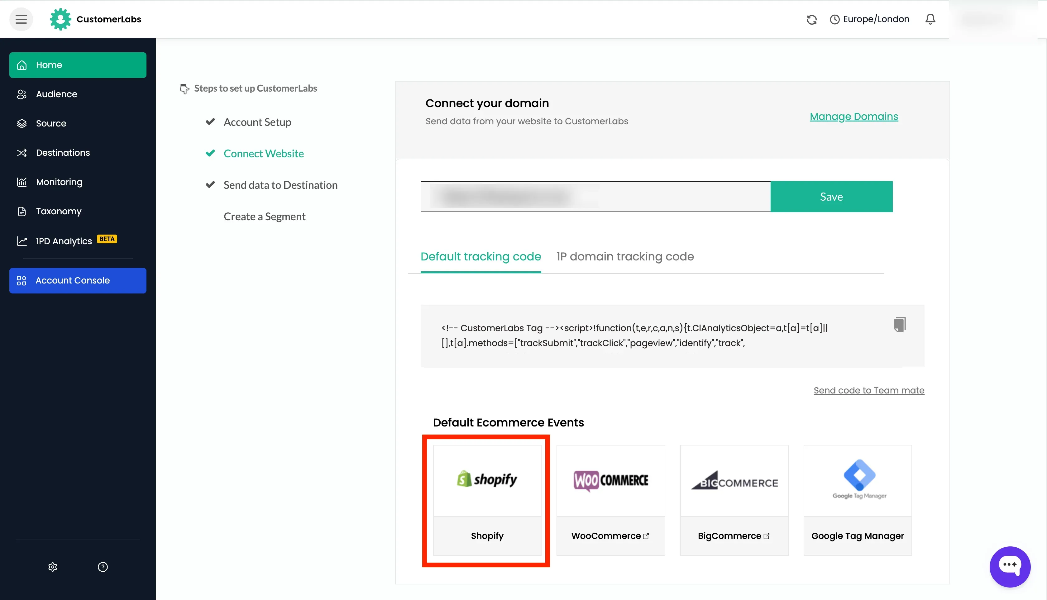 Tracking Shopify Website with Customerlabs CDP