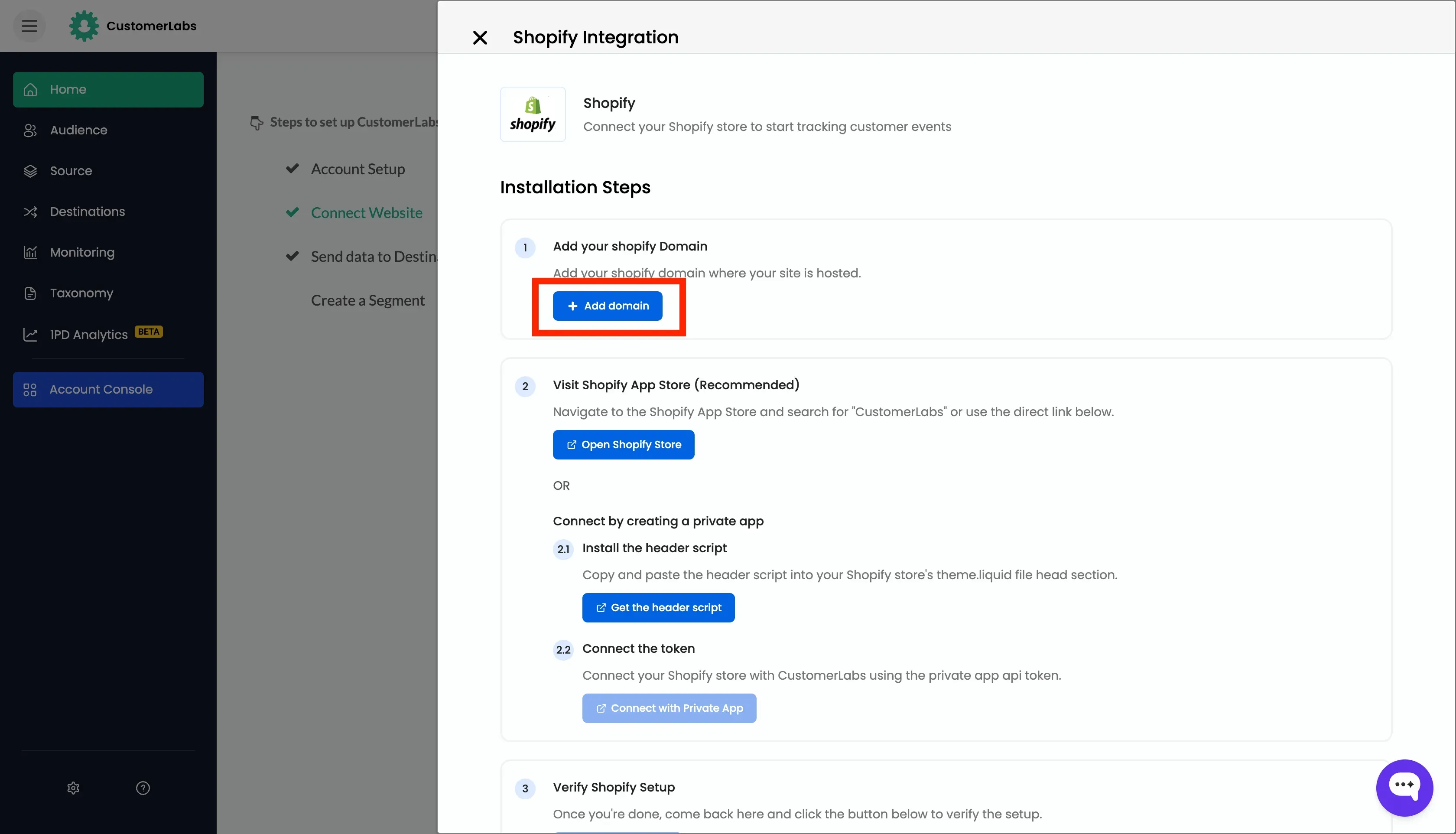 Tracking Shopify Website with Customerlabs CDP