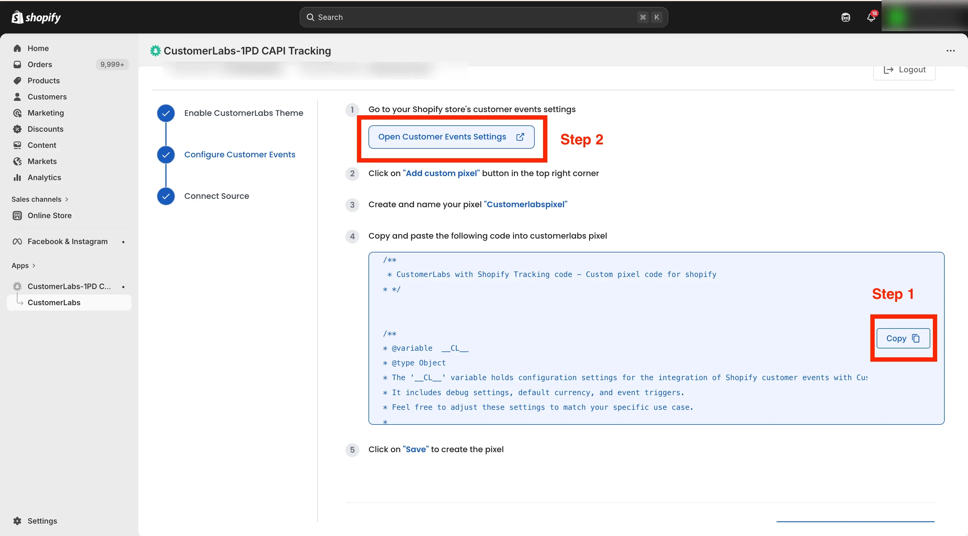 Tracking Shopify Website with Customerlabs CDP
