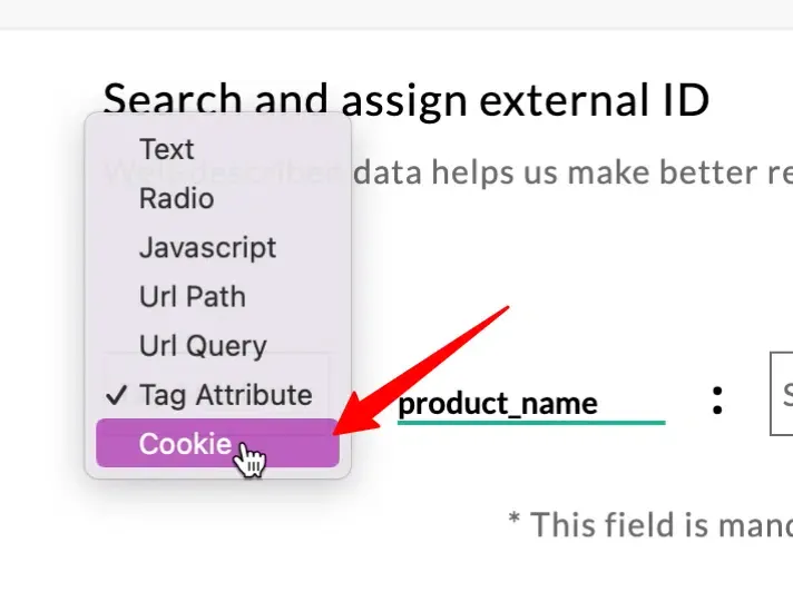 Cookie source configuration