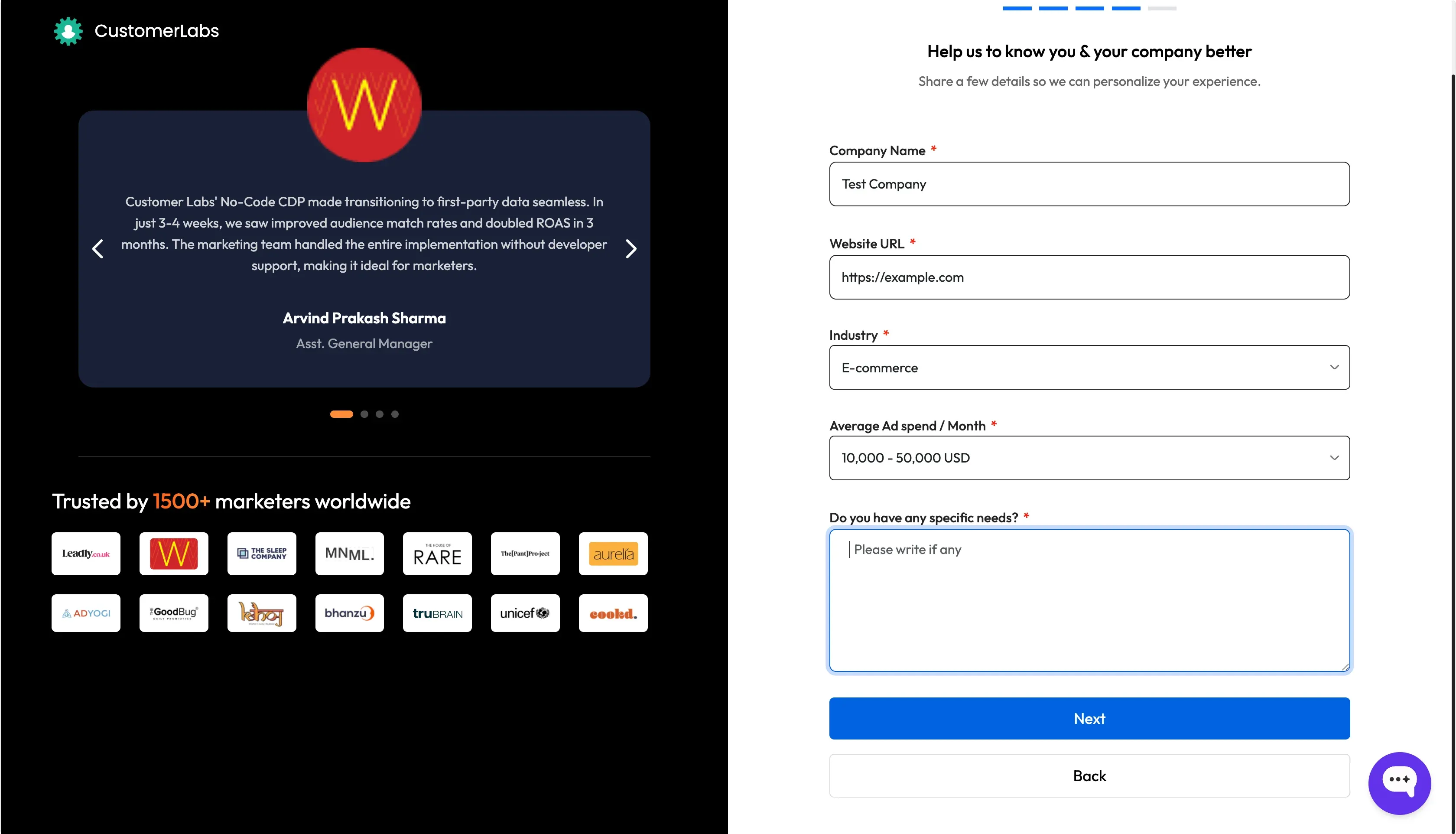 CustomerLabs Website