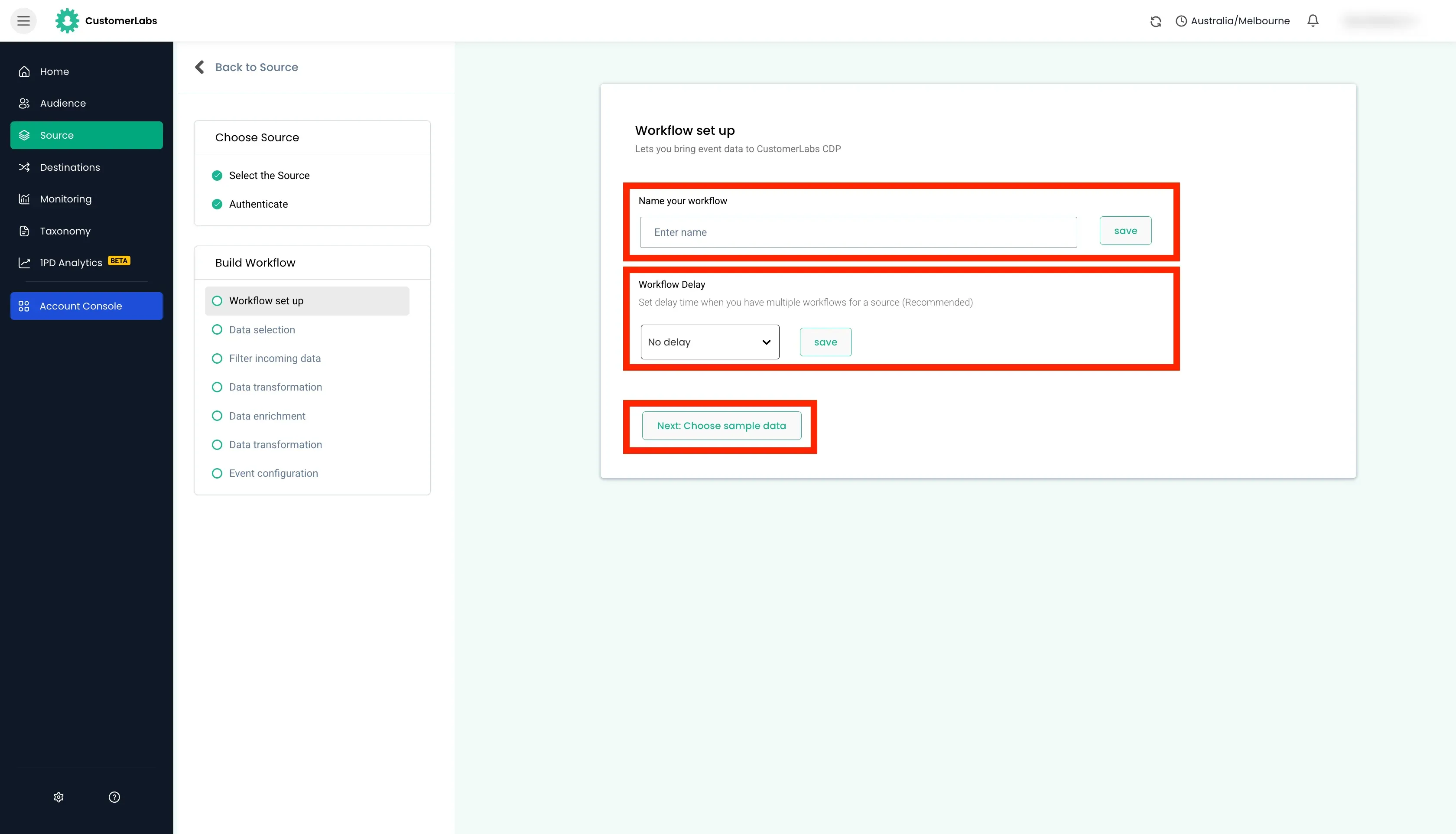 configuring workflow in customerlabs cdp