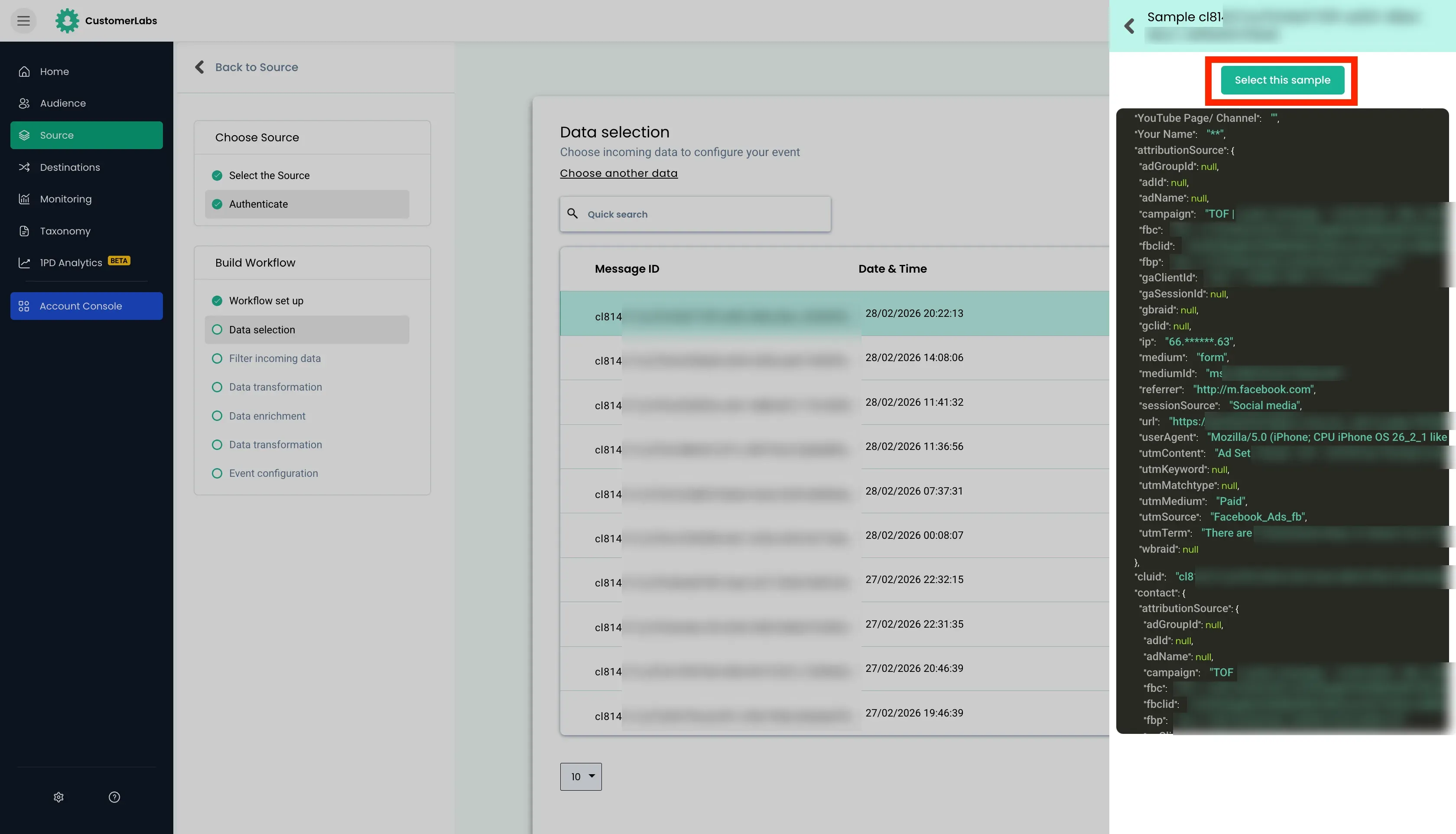 configuring workflow in customerlabs cdp