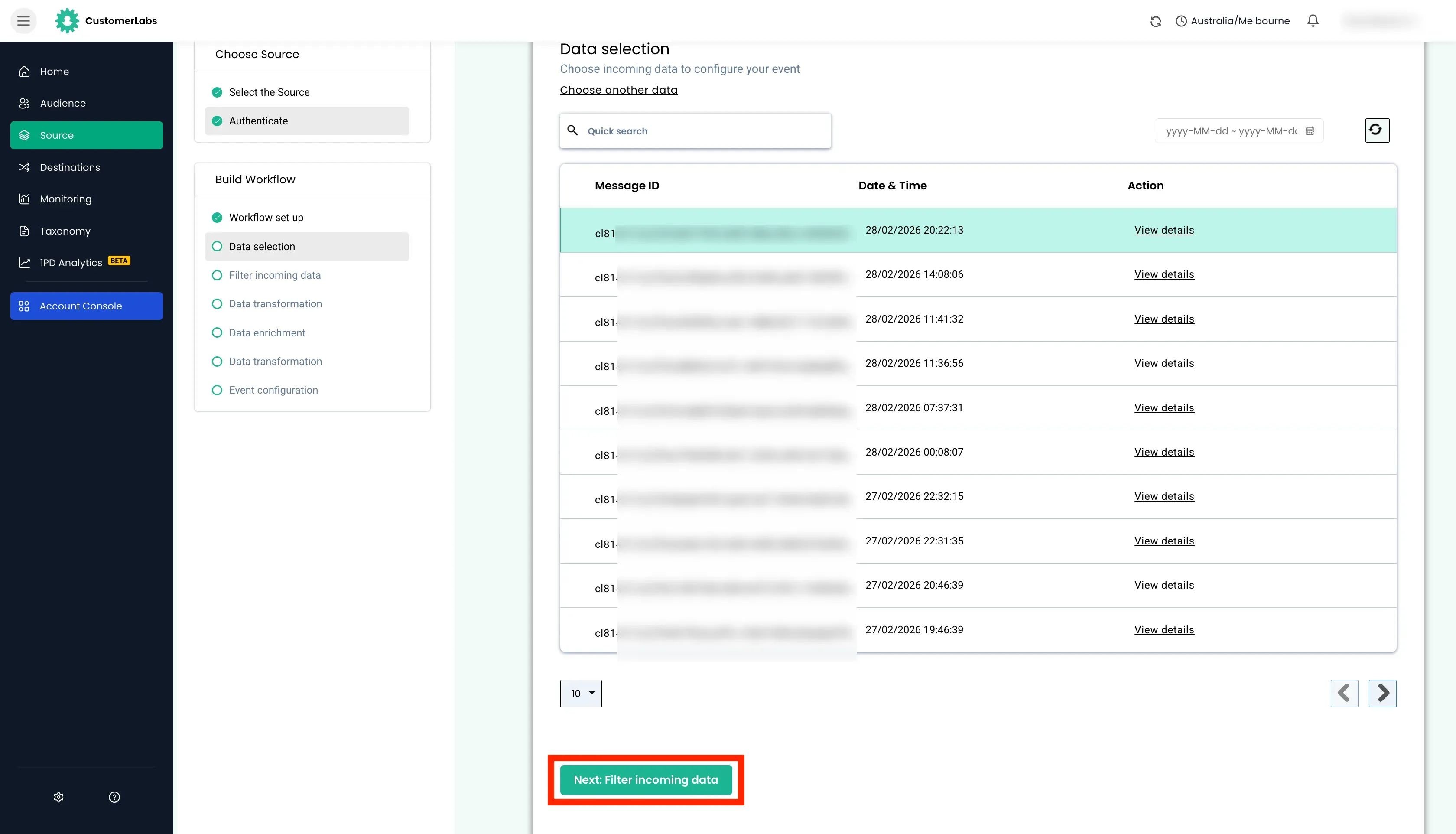 configuring workflow in customerlabs cdp