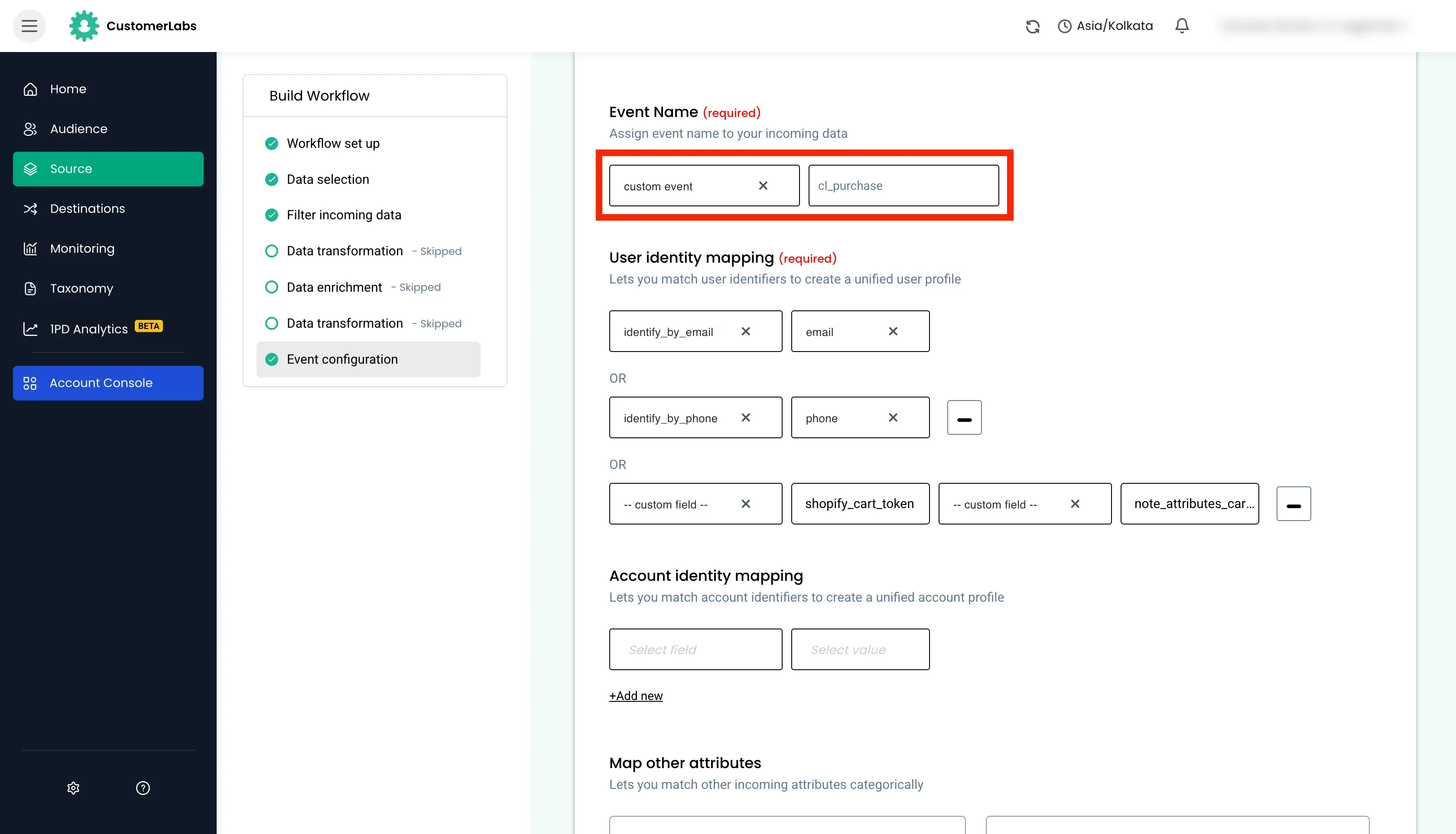 configuring workflow in customerlabs cdp