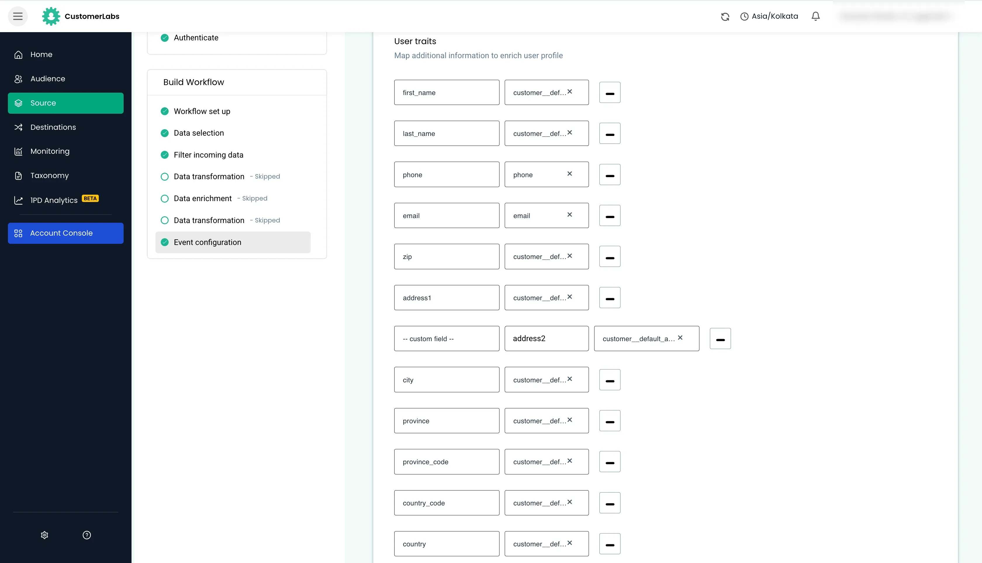 configuring workflow in customerlabs cdp