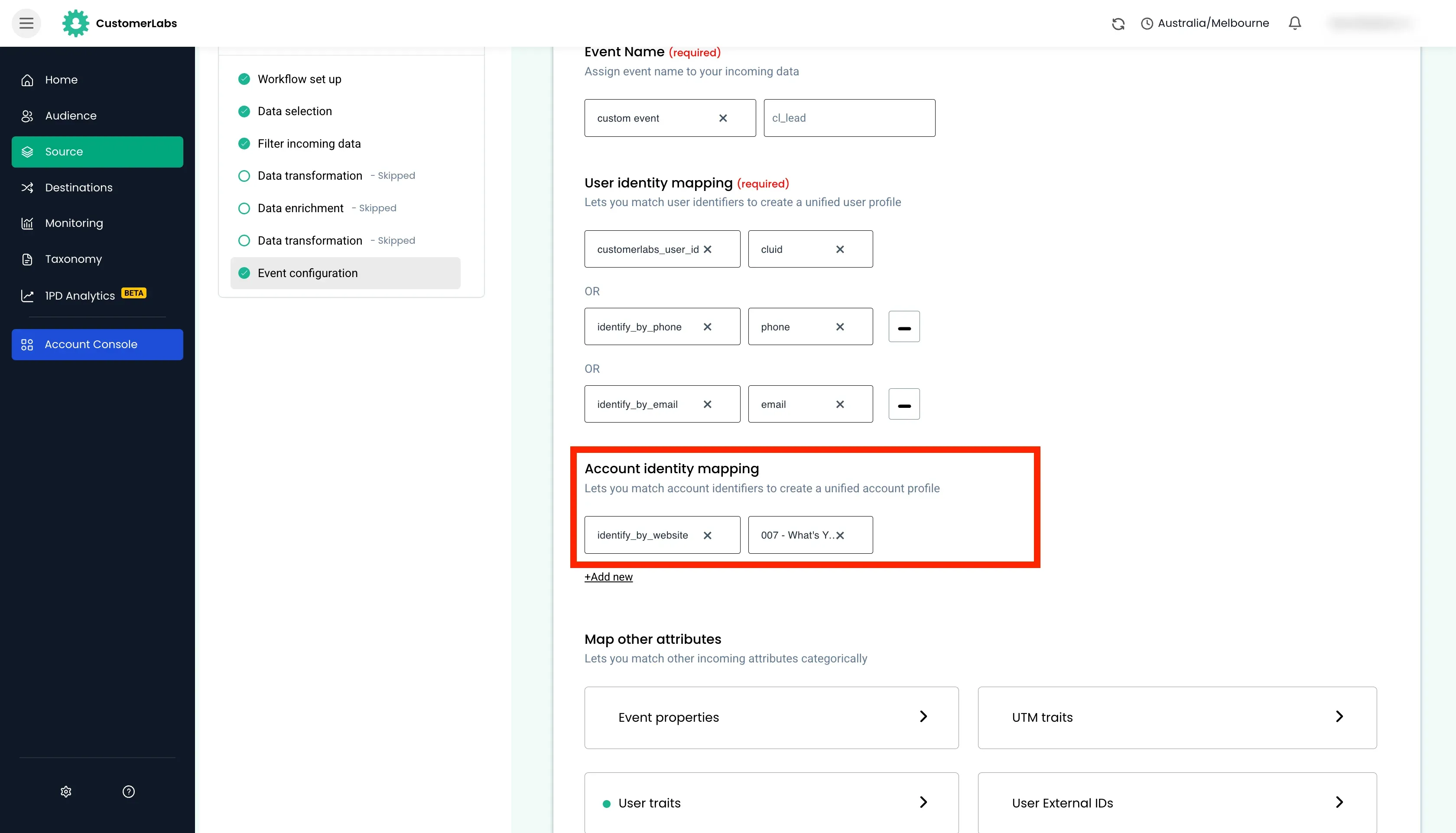 configuring workflow in customerlabs cdp