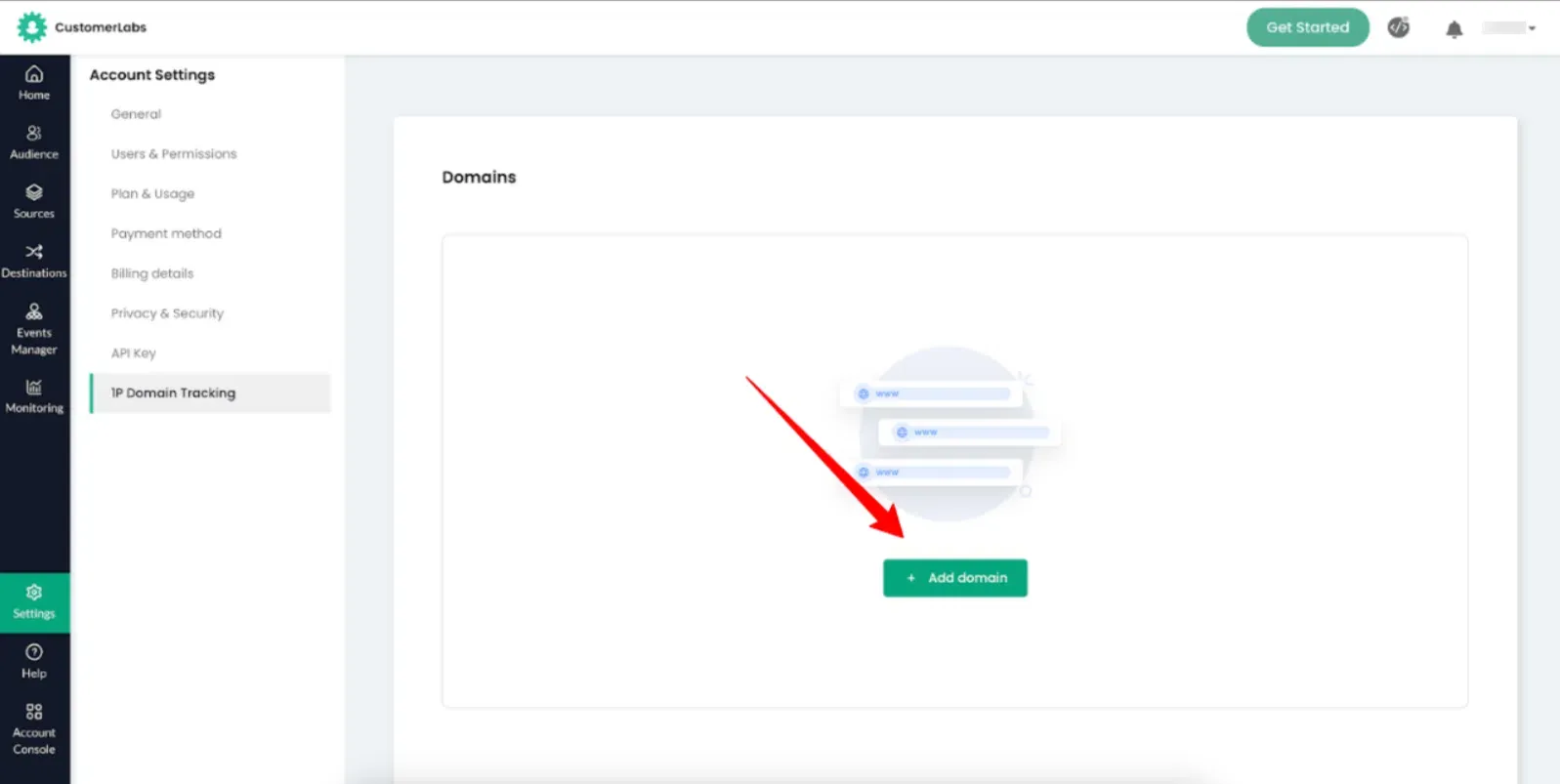 First-party domain tracking setup