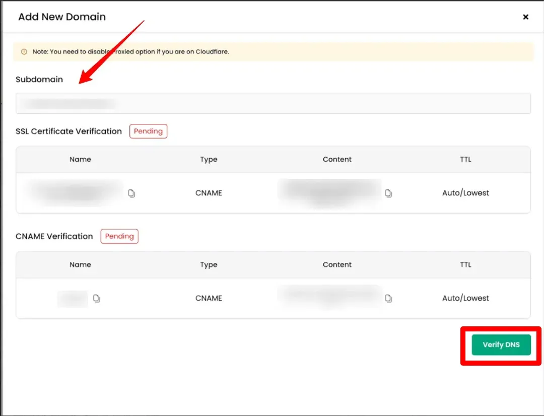 Add domain