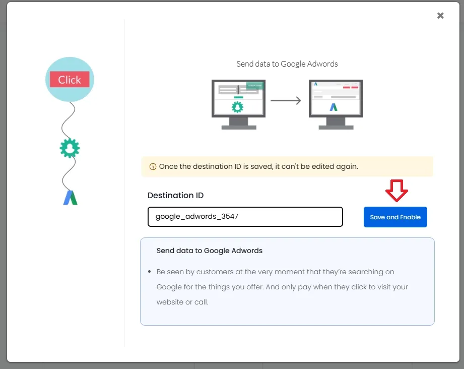 Save and Enable Destination