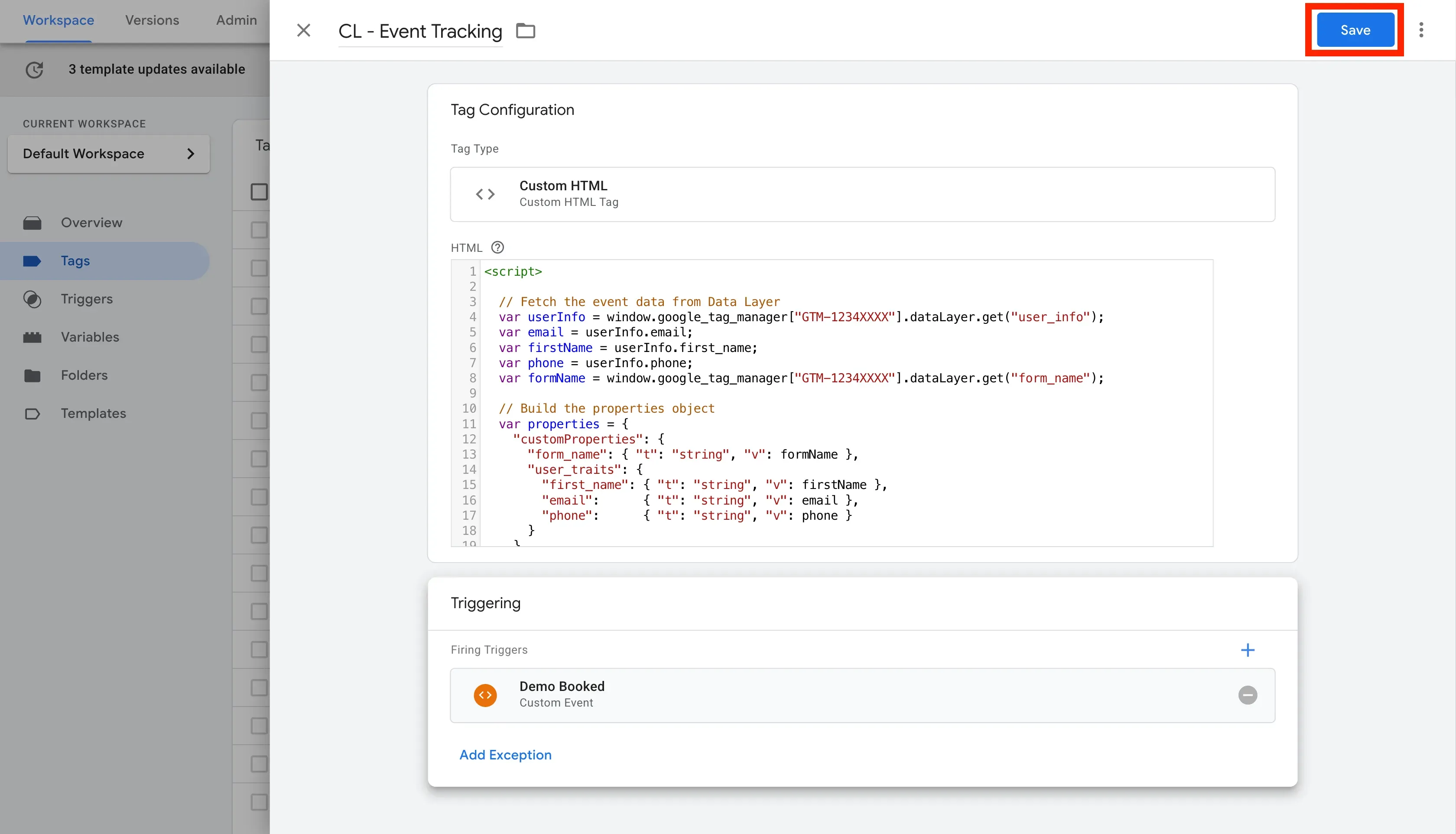 Customerlabs Google Tag Manager Integration