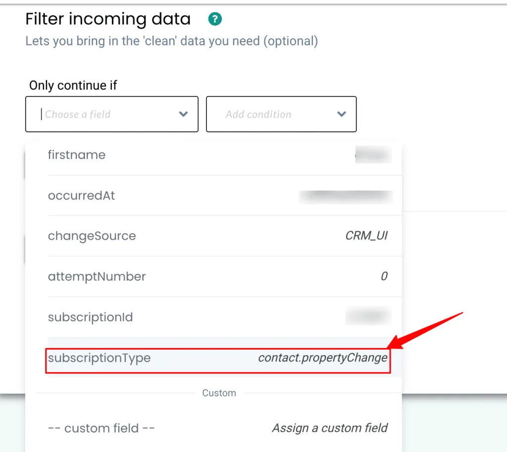Filter data