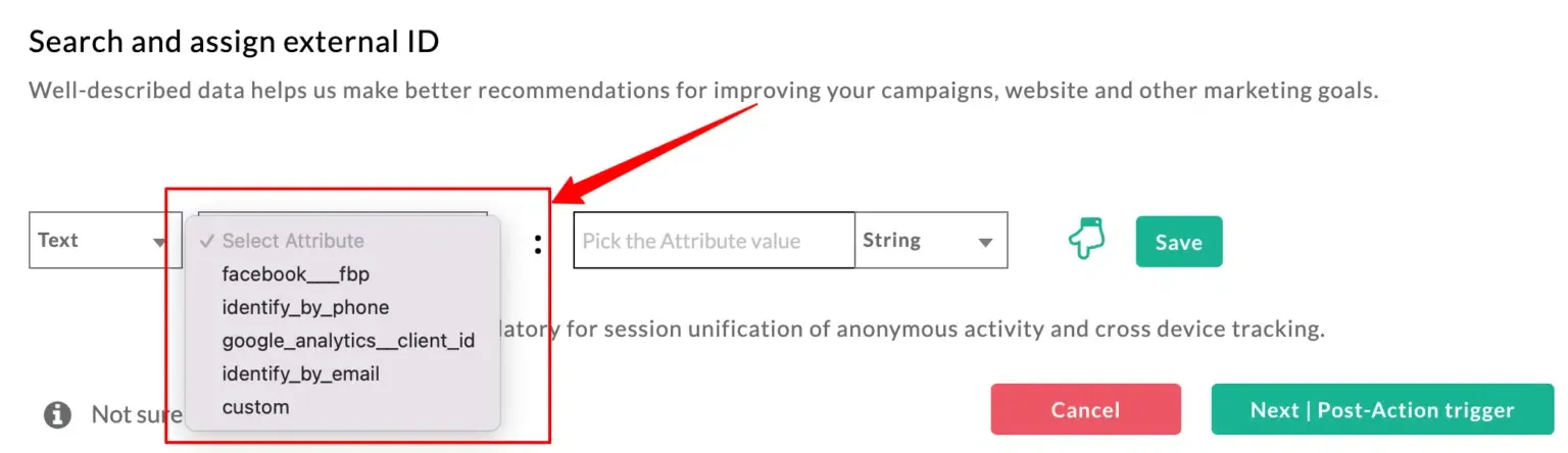 External IDs configuration panel
