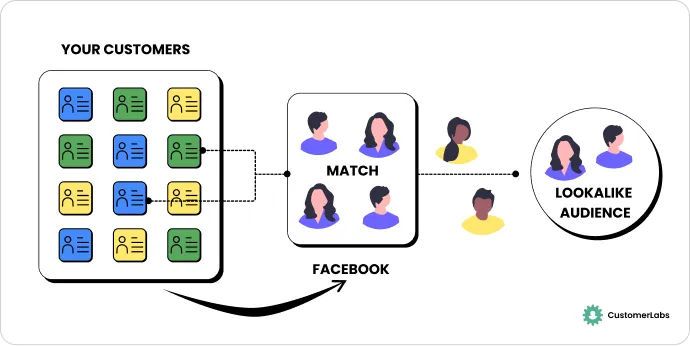 Infographic representing lookalike audience designed by Swathy Venkatesh from CustomerLabs.