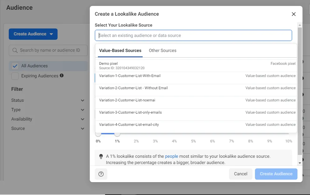 CustomerLabs screen showing Meta Ads integration