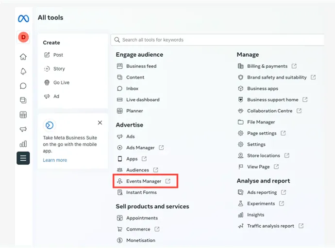 This image shows login page of the Meta All tools