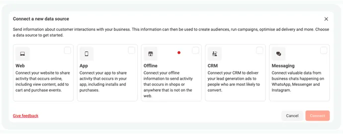 This image shows the connects of a new data source