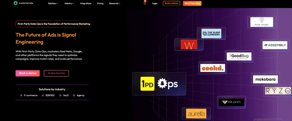 This image is CustomerLabs' home page screenshot