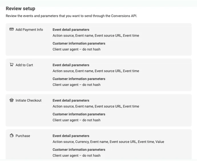 this image shows the review setup 
