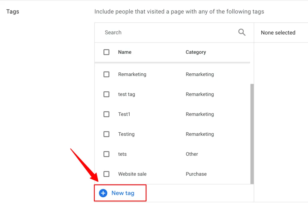 Image shows the new tag 