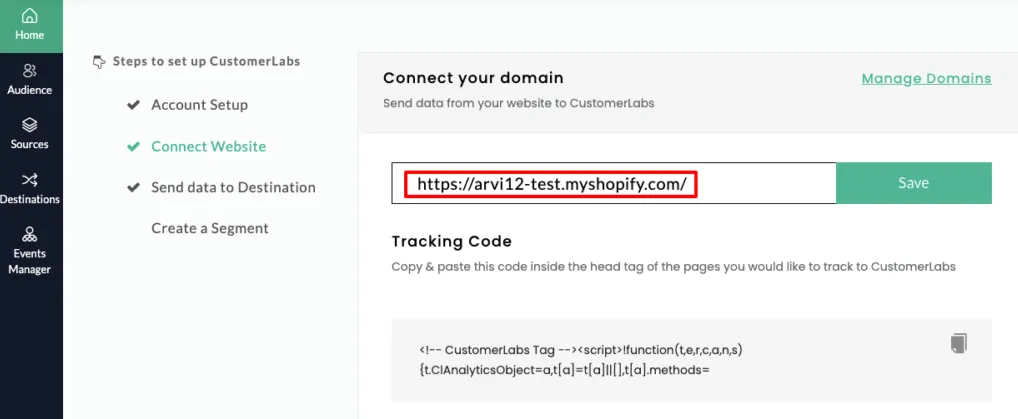 This image shows that the steps to set up CustomerLabs
