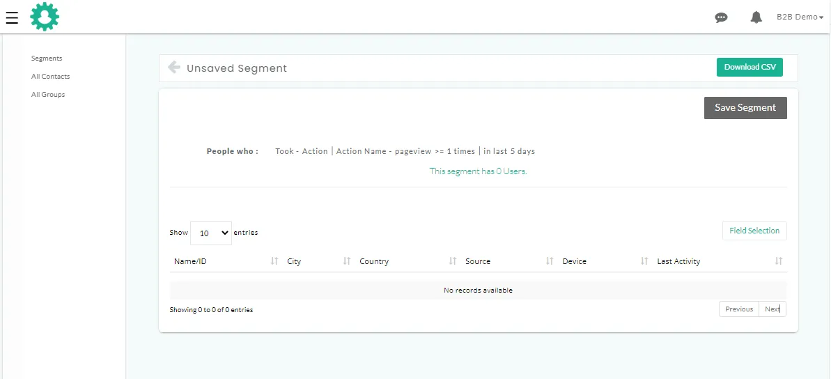 CustomerLabs 1PD Ops screen destinations showing Facebook Ads Integration