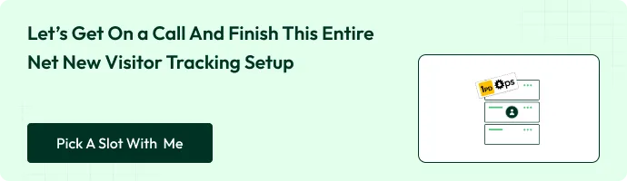 Let's get on a call and finish this entire net new visitor tracking setup