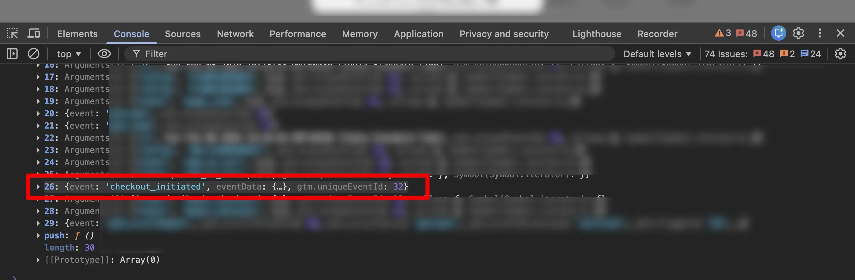 checking customerlabs events in datalayer-2